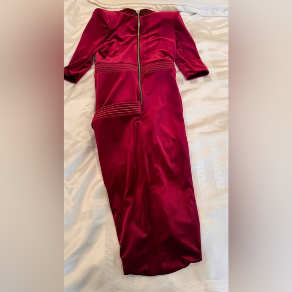 Zhivago Eye Of Horus Velvet Dress / Gown NWT Size 8 / Red / Burgundy - Picture 4 of 11